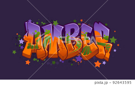 Graffiti Styled Urban Street Art Tagging Design - Amber 92643595