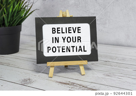 Motivational and Inspirational Quotes on paper frame with potted plant background. Motivational and Inspirational Quotes on paper frame with potted plant background. 92644301