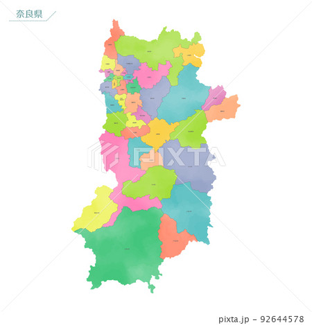 水彩風の地図　奈良県