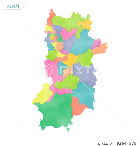 水彩風の地図　奈良県