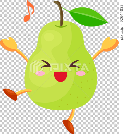 一個非常快樂的可愛梨字符的插圖 一個非常快樂的可愛梨字符的插圖 92644852