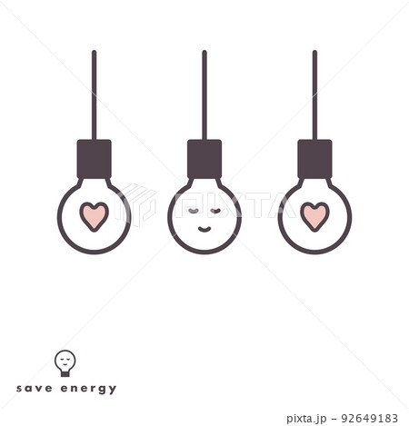 不要時消灯の呼びかけに使える電球のアイコンセット 92649183