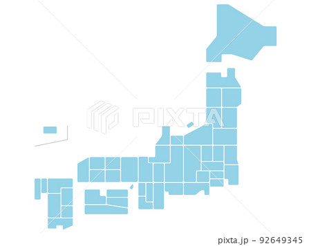 日本地図_県名なし_水色 92649345
