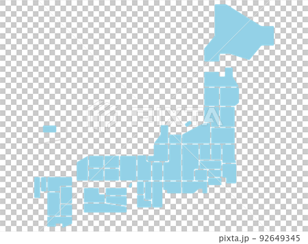 日本地図_県名なし_水色 92649345