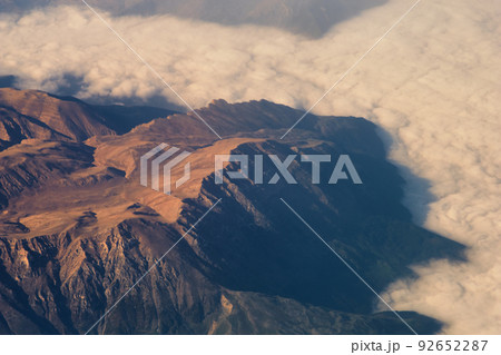 Aerial view of rugged mountainous landscape of Afghanistan 92652287