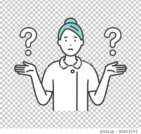 比較する若い女性看護師　選択に悩む表情 92653141