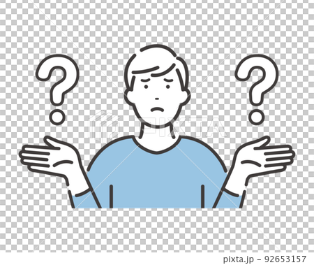 比較する若い男性 選択に悩む表情 比較する若い男性 選択に悩む表情 92653157