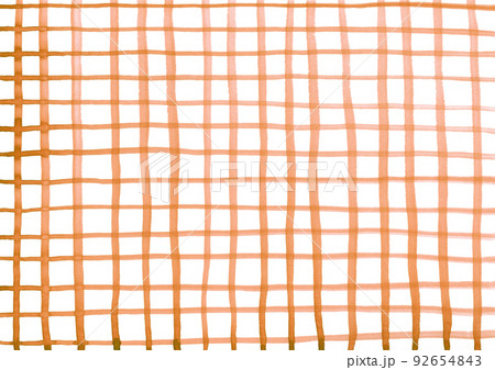 オレンジの手描きなチェックの水彩背景素材 オレンジの手描きなチェックの水彩背景素材 92654843