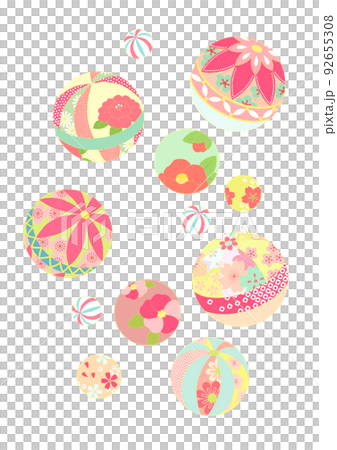 手毬 和風イラストセット 手毬 和風イラストセット 92655308