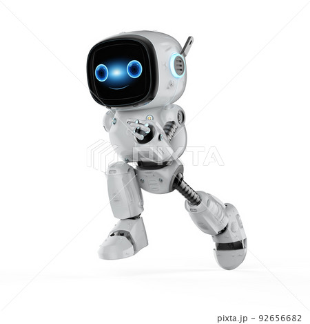 Small robot assistant running or jumping Small robot assistant running or jumping 92656682