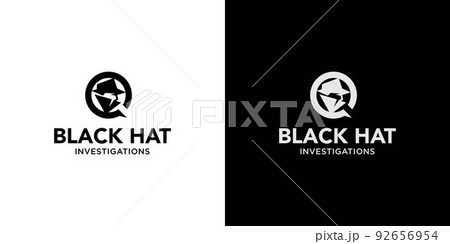 Modern and unique black hat detective illustration logo design 8 92656954
