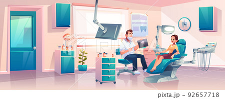 Women on appointment in dentist clinic vector Women on appointment in dentist clinic vector 92657718