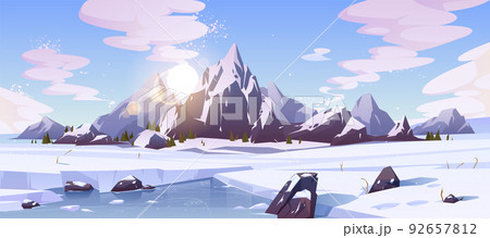 Northern nature landscape with mountains vector 92657812