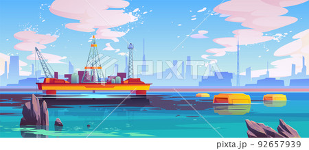 Cleaning of oil in ocean, robots bio-cleaners 92657939