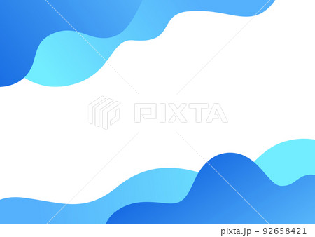 ブルー　青　ウェーブ　幾何学　パターン　背景素材 92658421