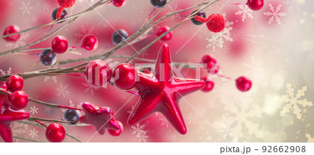 branch of christmas stars and berries branch of christmas stars and berries 92662908