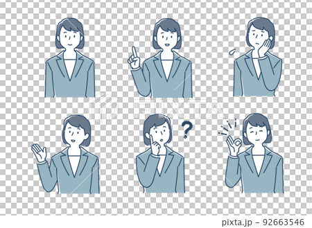 スーツ女性のポーズセット 92663546