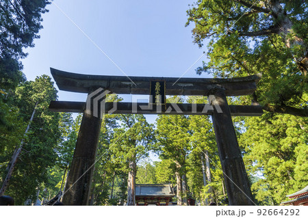 【世界遺産】日光東照宮の一の鳥居/栃木県日光市 【世界遺産】日光東照宮の一の鳥居/栃木県日光市 92664292