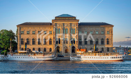 Nationalmuseum, or National Museum of Fine Arts, Peninsula Blasieholmen in central Stockholm, Sweden, at sunset Nationalmuseum, or National Museum of Fine Arts, Peninsula Blasieholmen in central Stockholm, Sweden, at sunset 92666006