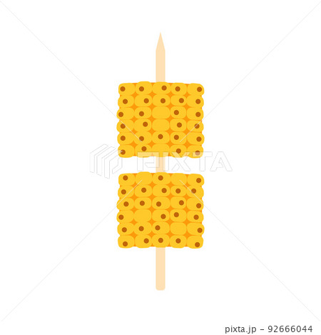 fried corn isolated on white, vector illustration 92666044