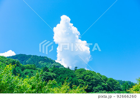 山の中から見た真夏の雲 山の中から見た真夏の雲 92666260
