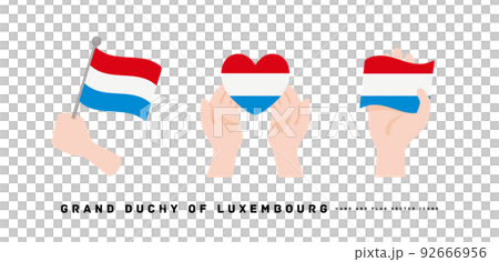 [Luxembourg] hand and flag icon vector illustration 92666956