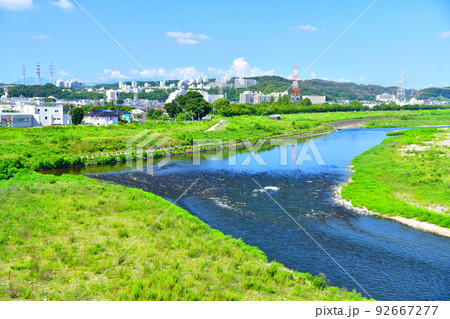 稲城大橋/多摩川より向陽台方面を望む(東京都稲城市)【2022.7】 稲城大橋/多摩川より向陽台方面を望む(東京都稲城市)【2022.7】 92667277