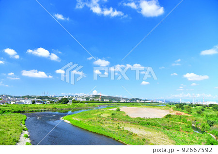 稲城大橋／多摩川より上流／是政橋方面を望む(東京都稲城市)【2022.7】 92667592