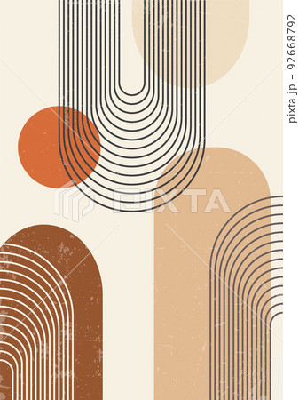 Abstract background poster with arch in boho style. Line art. Abstract background poster with arch in boho style. Line art. 92668792