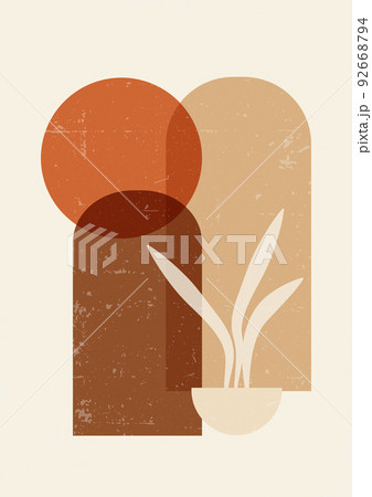 Abstract minimalist terracota illustration poster Abstract minimalist terracota illustration poster 92668794