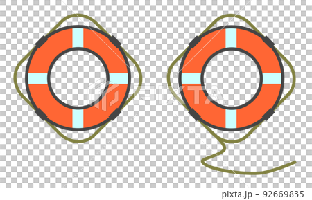 緊急時の救助に使われる船舶用の救命浮輪 92669835