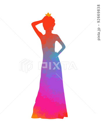 colored silhouette of a beautiful. Sweet princess. Vector illustration 92669838
