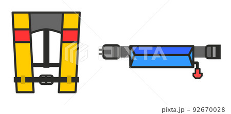 海のレジャーで使われるライフジャケットや救命胴衣 海のレジャーで使われるライフジャケットや救命胴衣 92670028