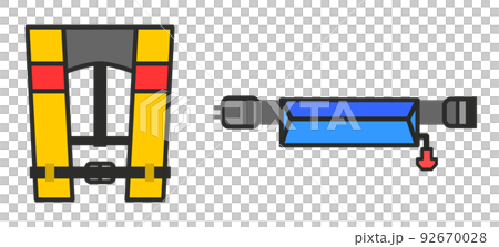 海のレジャーで使われるライフジャケットや救命胴衣 海のレジャーで使われるライフジャケットや救命胴衣 92670028