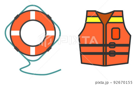 船舶用の備品としての救命浮輪と救命胴衣 船舶用の備品としての救命浮輪と救命胴衣 92670155