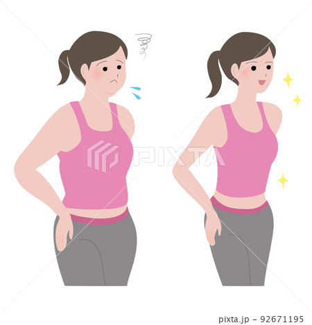 ダイエット:ビフォーアフター ダイエット:ビフォーアフター 92671195