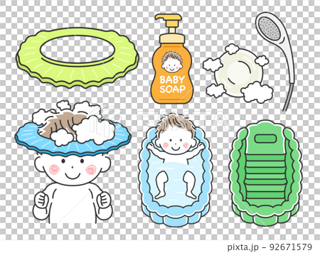 嬰兒沐浴用品插圖集 嬰兒沐浴用品插圖集 92671579