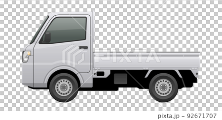 從側面看到的汽車插圖（輕型卡車） 92671707