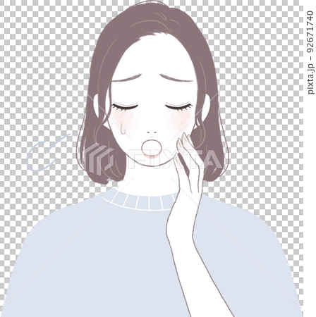 一個美麗的女人，有一個鮑勃（直），感到尷尬和沮喪。 92671740