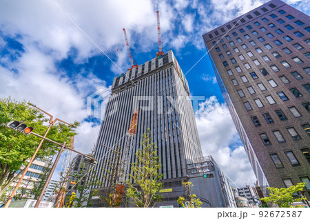 日本の川崎都市景観 川崎市新本庁舎の新築工事などを望む 日本の川崎都市景観 川崎市新本庁舎の新築工事などを望む 92672587