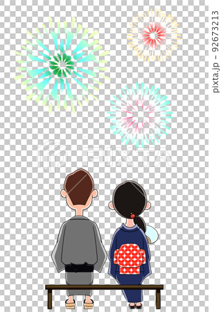 兩人煙花匯演（後視圖） 92673213