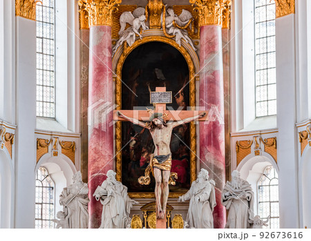 interiors of Wiblingen abbey, bavaria, germany interiors of Wiblingen abbey, bavaria, germany 92673616