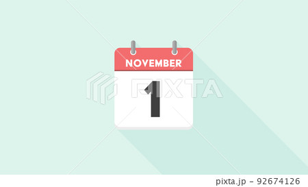 novemberと1の文字が書いてある11月1日のカレンダー - 月別行事のイメージ素材 novemberと1の文字が書いてある11月1日のカレンダー - 月別行事のイメージ素材 92674126