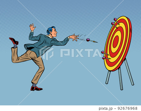 male businessman target dart target accuracy competition, sports fun and recreation male businessman target dart target accuracy competition, sports fun and recreation 92676968