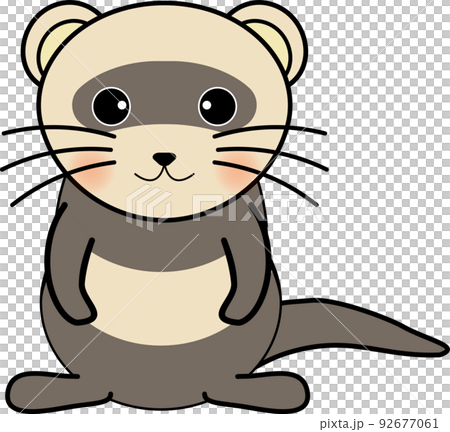 可愛いフェレットのキャラクター 92677061