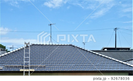 防災瓦への交換工事(施工後)素材 背景 防災瓦への交換工事(施工後)素材 背景 92678036
