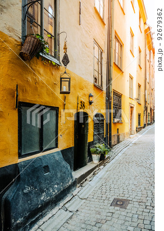 Old cobbled street of Stockholm 92679362