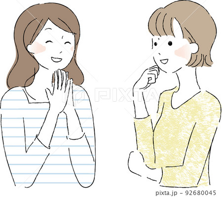 おしゃべりする女性、女友達 92680045