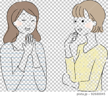 おしゃべりする女性、女友達 92680045
