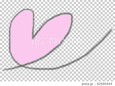 一本の線で描かれたハート 92680444